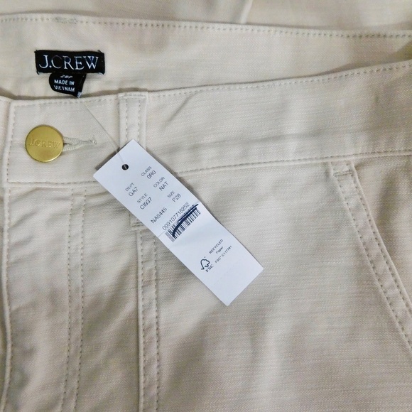 NWT!! J. CREW Camp Pocket Wide Leg Pants Natural Stretch Cotton 28P 28 Petite - Picture 14 of 16